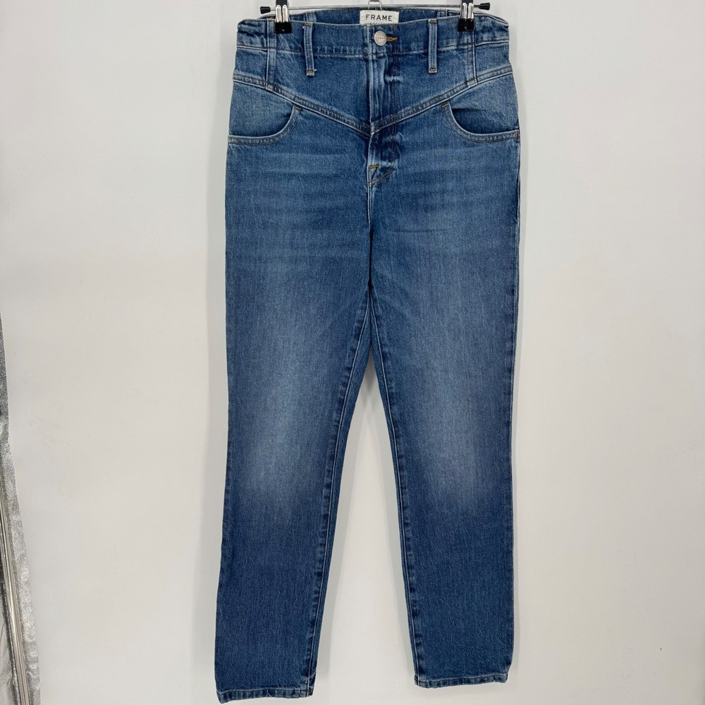 FRAME‎ Denim Maya River High Rise Straight Leg Jeans Womens Size 27 Blue Wash
